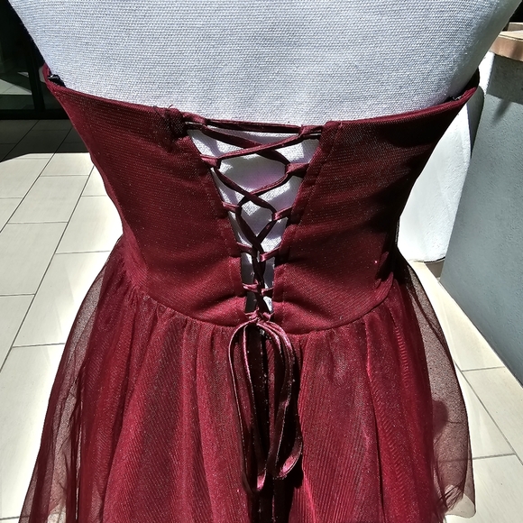 🆑️ SPEECHLESS Fit Flare Dress | Strapless Tube Floral Lace Sweetheart M - Picture 8 of 17